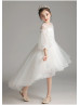 Ivory Lace Tulle High Low Flower Girl Dress